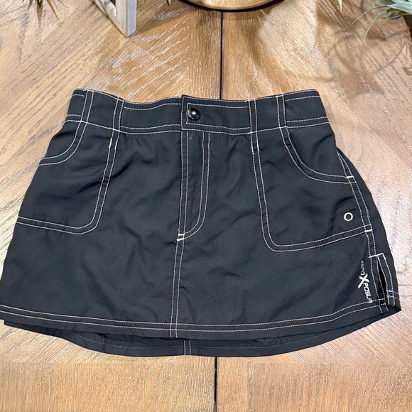 ZeroXposur Black Mini Skirt with White Accents - Picture 2 of 8